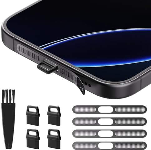 for iPhone 16 Pro Max /16 Pro/iPhone 15 Pro / 15 Pro Max Earpiece Speaker Mesh Dust Cover with USB C Dust Plug Type C Charging Port Cover Protector