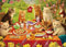Large 300 Piece Jigsaw Puzzles for Adults - Large Piece Puzzles for Children and Elderly - XL Piece Puzzle - Picnic Kittens and Dessert