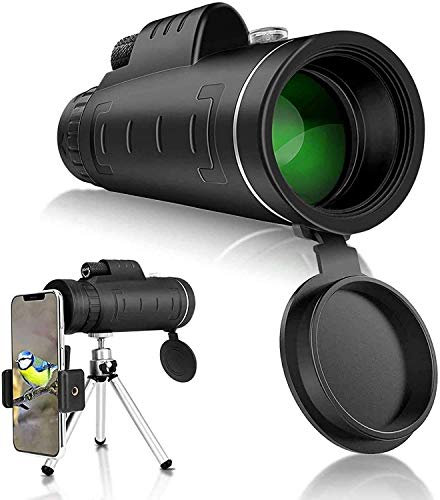 CCKUYT Monokular-Teleskop, 40 x 60 Monokular-Teleskop, Hochleistungs-wasserdichtes Low-Light-Teleskop, leistungsstarkes Smartphone-Teleskop mit Halterung und verstellbarem T