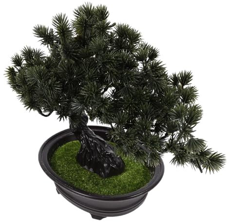 VICASKY Künstliche Bonsai Pflanze Feng Shui Bonsai Im Topf Gefälschter Kiefern Bonsai Für Wohnkultur Zen Garten Dekoration Bauernhaus Dekorative Kunstpflanze