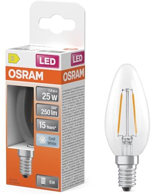 Osram LED Star Classic B 25 Filament 4000 K 1,8 W 250 lm | LED Star Classic B 25 Filament, LED Lamps, klar, 35 mm dia, 15000 h, 1-Pack