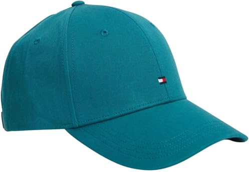 Tommy Hilfiger Herren Cap Flag Cotton 6 Panel Basecap, Türkis (Deep Ocean), Einheitsgröße