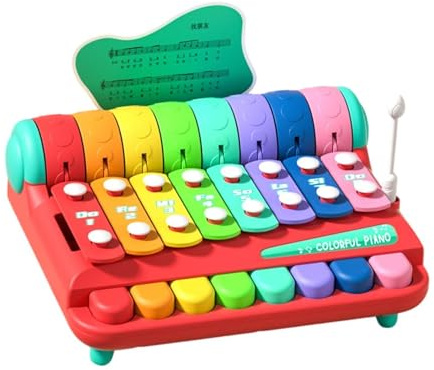 KiBcsLic Piano Xylophon Musikinstrument Kinder Spielzeug Keyboard Elektronisch aus PP Material für Musiklernen Geschenk Zuhause Reisen 20cmx19cmx13cm