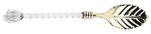 Bewinner Leaf Type Dessert Coffee Spoon, Vintage Spoon for Bar, Home, Zinc Alloy, Gold, 11.2x2x1cm (Gold)