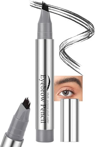 Jutqut Schwarz Microblading Augenbrauenstift Wasserfest, Eyebrow Pencil | Augenbrauenstift Härchenzeichnung, Wischfest, Langanhaltend, Quadratische Gabelspitzen Applikator, Natürliche