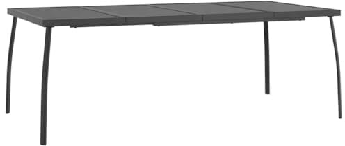 Mhdvray Gartentisch Anthrazit 200x100x72 cm Stahlgitter Modernes Design Robust & Langlebig Mesh Tischplatte für Terrasse Balkon und Garten