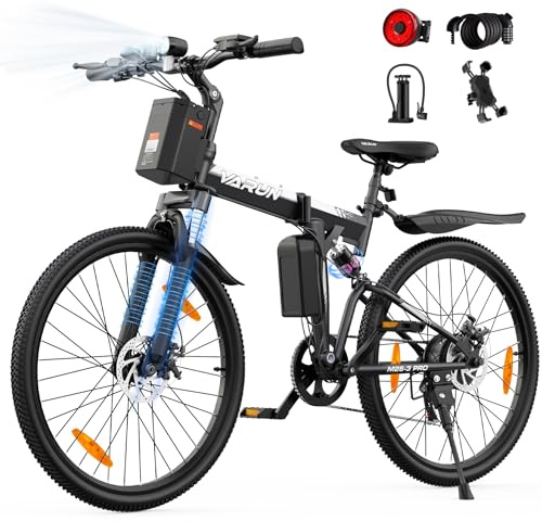 VARUN 26 E Bike Klapprad mit Vollfederung, 48V 374.4 Wh Akku, 250W Motor | E-Bike Herren Damen mit 7-Gang, 25 km/h, LCD Display, E-Mouantainbike für Erwachsene, Reichweite bis 80 km