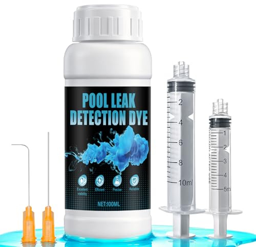 WEILAOK Tinta Fuga Piscina, Detector Fugas Piscina, 100ml+Jeringa | Detección Universal de Filtraciones para Piscinas,Spas,Tuberías,Techos y Aire Acondicionado Coche