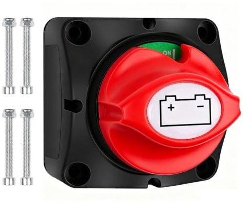 Coupe Circuit Batterie 12V 24V 48V, Contrôle du Courant Fort pour Véhicules | Coupe Switch Batterie 275A, ON-OFF, Voiture Bateau Moto RV Camion Tracteur Yacht Camping-car