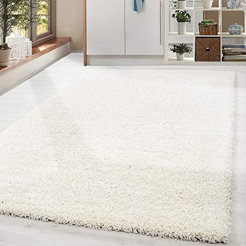 HomebyHome Shaggy Teppich 300x400 cm XXL für Wohnzimmer - Shaggy Teppich Hochflor Creme Extra Weich und Flauschig - Langflor Groß Teppiche für Schlafzimmer, Esszimmer, Küche, Flur - Carpet, Halı