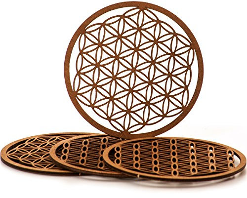 MC-TREND® Fleur de Vie de Haute qualité en Bois dans Un Ensemble ... 4X 10cm (4X 10cm)