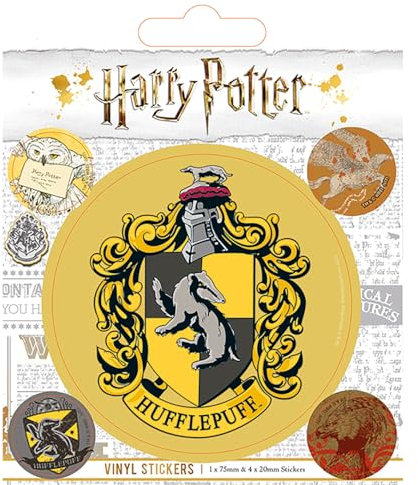 Wizarding World Harry Potter - Hufflepuff, Vinyl-Aufkleber, 10 x 12.5 cm, Mehrfarbig