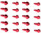 eXODA 20x Polschutzkappe Isolierkappe rot für Kabel 16 25 35 50 mm2 Kopf 18mm
