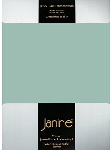Janine Design Jersey Elastic Spannbetttuch rauchgrün, 140x200 cm - 160x220 cm
