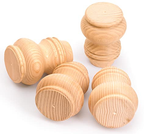 decorluxes Kallax Lot de 4 pieds de chignon bruts pour meubles, pieds de table courts, canapé, table basse, commode, sans matériel (7,6 cm)