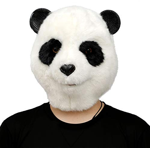 CreepyParty Halloween Kostüm Party Tierkopf Latex Maske Plüsch Panda Karneval Masken