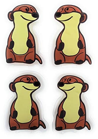 MC-Trend 4er Set Taschenwärmer Handwärmer Erdmännchen für warme Hände und Finger, Wiederverwendbare Wärmekissen