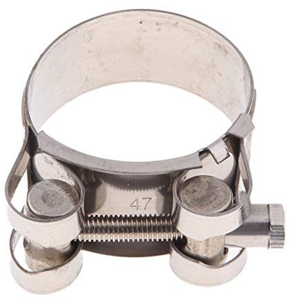 Tenlacum Motorcycle Stainless Steel Exhaust Clamp/Clip 32-35/36-39/40-43/44-47/48-51/52-55mm (44-47mm)