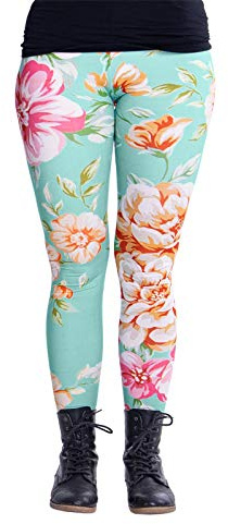 cosey Damen Bunte Bedruckte Blumen Leggings