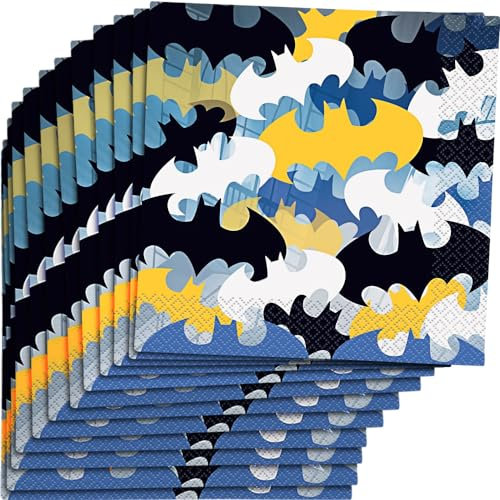 Bold & Dynamic Batman Luncheon Napkins (16cm) - Perfect for Superhero Theme Parties & Celebrations - 16ct