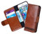 Ed Hicks iPhone SE (2020/2022) Wallet Case— also fits iPhone 7 and iPhone 8 — Genuine Leather— Quad Protection System— RFID Blocking— Kickstand— Many Unique Features— Vintage Brown with Black Details