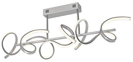 LeuchtenDirekt LED Deckenleuchte CURLS, silber, 3xLED-Board/8,60W/3000K, Innenleuchte, IP20, dimmbar, Memoryfunktion, 19032-21