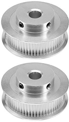 Saipor 2 Stück GT2 Zahnriemenscheibe Aluminium Zahnriemenrad Kit GT2 Riemenscheibe Synchronrad GT2 Timing Pulley für 3D Drucker GT2 Zahnriemen 6mm Breite Gürtel (60 Zähne 8mm Bohrung)