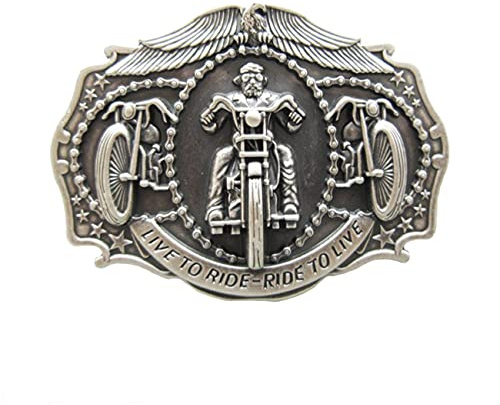 Buckle Biker, Live to Ride, Chopper, Motorradkette, Gürtelschnalle