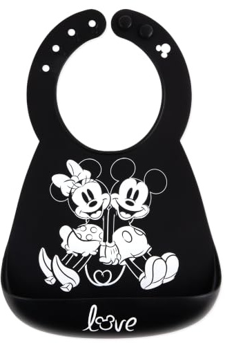 Bumkins Uni Baby Silicone Bib Silikon-Lätzchen, Disney Mickey + Minnie Mouse, 6-24 Monate