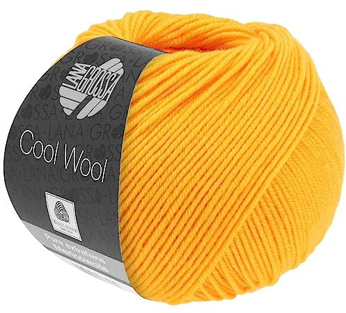 LANA GROSSA Cool Wool Uni | Extrafeine Merinowolle waschmaschinenfest und filzfrei | Handstrickgarn aus 100% Schurwolle (Merino extrafein) | 50g Wolle zum Stricken & Häkeln | 160m Garn FB 2085