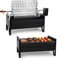 Onlyfire 2 IN 1 Charcoal Grill Rotisserie Kit with 3 Stainless Steel Rotating Baskets and 24 In Grill Grate, Auto Swivel BBQ Roasting Machine for Outdoor Patio Backyard Barbecue, GS304