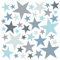 WandSticker4U®- 6 Bögen, 148 STERNE zum Kleben, pastell Blau/Grau I Wandtattoo Sterne Kinderzimmer Wandsticker selbstklebend I Möbelsticker Zimmer Deko Mädchen & Junge