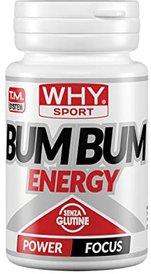 WHY SPORT BUM BUM ENERGY - Pre Workout - Integratore Stimolante a Base di Caffeina - 30 compresse