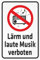Indigos UG Aufkleber Lärm und Laute Musik verboten 200x150 mm Hotel, Firma, Schutz, Kita, Arzt, Praxis, Wohnung Sicherheit Warnung