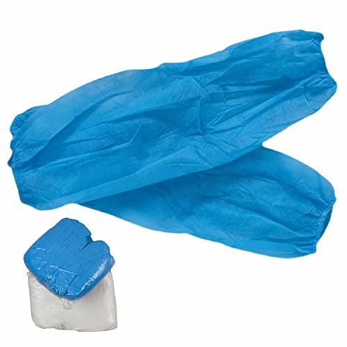 ZIMGOD Einweg-Ärmelabdeckung 100 Stück Einweg-Armärmel, Einweg-Armstulpen mit Elastischem Abschluss, Ärmelschutz/Armschutz (Color : Blue)