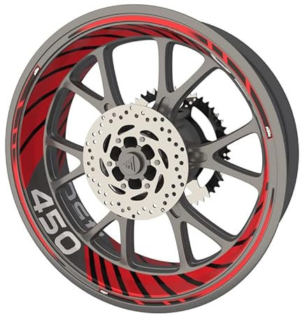 KTM 450 Premium Qualität Felgenrandaufkleber Set Felgenband Sticker Set (2 Felgen) (Rot)