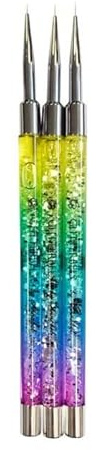 Glitterbels Rainbow Fine Detailer Brush Set x 3 Bushes
