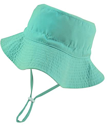 Fynnsure Smile Face Baby Sonnenhut Baby Junge Mädchen Hüte Kleinkind Sonnenhut Bucket Hat UPF 50+ Säugling Sonnenhut Neugeborene Sonnenhut, Aqua, 2-4 Jahre