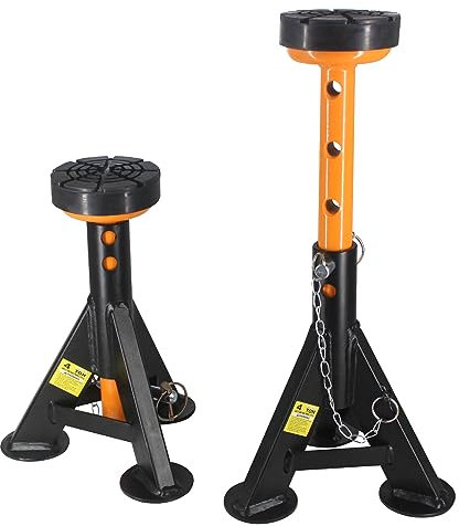 BESTOOL Lot de 2 supports de cric de voiture robustes à profil bas avec broches de verrouillage de sécurité, capacité de 4 tonnes