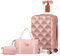 Sea choice Valise Cabine 55cm Set de 3 Valises de Voyage Rigide en ABS Trolley avec Trousse de Toilette et Sacs de Voyage Serrure TSA et 8 Roues Multidirectionnelles