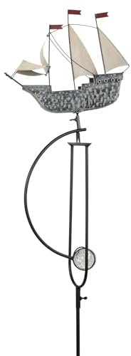 Moritz Windspiel Garten Schaukel Segelschiff 15 x 35 x 151 cm Gartendeko Gartenfigur Deko Stecker Gartenstecker