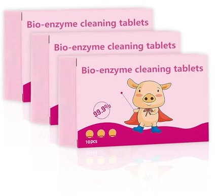 Koufeil Multifunktionale Bio Enzym Reinigungstabletten Bioenzym Sprengsalz Reiniger Löst Konzentrierte Tabletten Auf Allzweck Reinigungstabletten Für Kleidung Kissenbezüge Vorhänge Schuhe (3 Box)