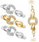 NUOBESTY 4 Pezzi Di Fermagli a Moschettone in Metallo Con Fibbie a Maglie Per Fai Da Te, Fatti a Mano, Per Bracciali Di Perle, Collane E Gioielli (Oro 18k E Argento in 2 Pezzi)