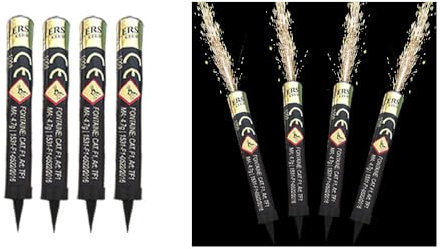 4 bougies d'ambiance fontaine d'artifice pour gâteau d'anniversaire, durée 60 secondes, Sans Parfum, Gateaux et Bouteilles de Champagne, lumineuse d'ambiance anniversaire 1 Minute - Catégorie F1