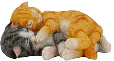 abc HOME | Gartenfigur | schlafende Katzen | Polyresin | 24 cm B