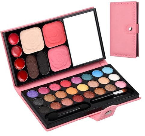 Palette de Maquillage Portable,Makeup Set,Maquillage Fille Palette Fard a Paupiere Maquillage Palette pour Femme (Rose)