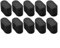 10 x Stuhlbeinkappen, oval, aus Gummi, schützt vor Kratzern und Lärm, für Büro, Zuhause, Terrasse, Garten (schwarz, 25 x 50 mm)