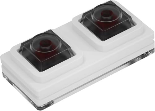 NLOFIN PC-Power-Taste, Mini-2-Tasten-Fernbedienung, PC-Netzschalter, PC-Computergehäuse, Knopf, Desktop-Computerzubehör aus Aluminiumlegierung (White)