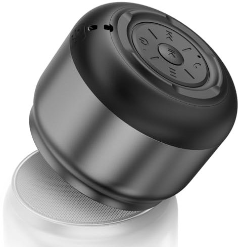 JYX Mini Enceinte Bluetooth Portable,Haut-Parleur Bluetooth avec Autonomie de 15 Heures, Une Portée de Connexion Jusqu’à 20 Mètres, Convient à Une Utilisation Quotidienne/Activités de Plein air,Grise