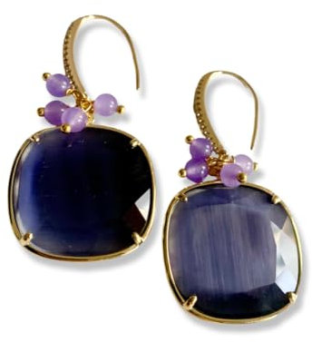 Orecchini con riquadro viola in ametista